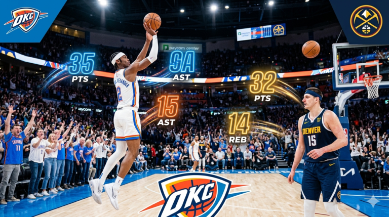 OKC Thunder vs Denver Nuggets Match Player Stats